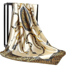 Load image into Gallery viewer, Silk Scarf Women Print hair neck Square Scarves Office Ladies Shawl Bandanna 90*90cm Muslim Hijab Handkerchief muffler foulard
