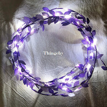 Load image into Gallery viewer, Tiny leaves garland fairy light led copper wire Battery string lights for Wedding forest Table Christmas home party Decoration

