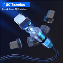 Load image into Gallery viewer, USLION 2020 New 540 Degree Rotate Magnetic Cable Micro USB Type C Cable Magnetic Charging Cable For iPhone 11 Pro Max Data Line
