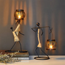 Load image into Gallery viewer, Home Decoration Accessories Creative Candle Holder Iron Kitchen Restaurant Romantic Candlestick Christmas Halloween Bar Party
