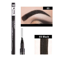 Load image into Gallery viewer, 5 Colors Eyebrow Pen Waterproof 4 Fork Tip Eyebrow Tattoo Pencil Cosmetic Long Lasting Natural Dark Brown Liquid Eye Brow Pencil
