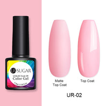 Load image into Gallery viewer, UR SUGAR 7.5ml Matte Nail Gel Polish Purple Series Hybrid Varnish Nail Art Semi Permanent UV Gel Varnish Soak Off Matte Top Coat
