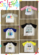 Load image into Gallery viewer, baby kids Easter clothes boys/girls spring raglans children bunny clothing wholesale
