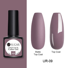 Load image into Gallery viewer, UR SUGAR 7.5ml Matte Nail Gel Polish Purple Series Hybrid Varnish Nail Art Semi Permanent UV Gel Varnish Soak Off Matte Top Coat

