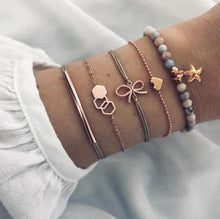 Load image into Gallery viewer, DIEZI Bohemian Handmade Weave Heart Long Tassel Bracelet Sets Women 2018 New Grey Rope Chain Bracelets Jewelry Christmas Gift

