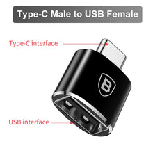 Load image into Gallery viewer, Baseus USB Type C OTG Adapter USB C Male To Micro USB Female Cable Converters For Macbook Samsung S10 Huawei USB To Type-c OTG
