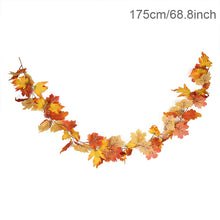 Load image into Gallery viewer, 1.75m Home Autumn Decoration Leaves Garland Artificial  Maple Leaf Vine Fake Foliage String Thanksgiving Christmas Garden Decor
