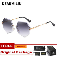 Load image into Gallery viewer, DEARMILIU Brand Designer Round Sunglasses Women Oversized Polygon 2020 Gradient Brown Pink Rimless sun glasses For female UV400
