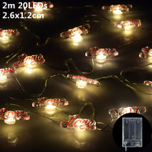 Load image into Gallery viewer, 1.5m 10Led Unicorn Snowman Snowflake Photo Clips Led Light String Wedding Festival Bar Home Party Decoration Christmas Ornament
