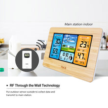 Load image into Gallery viewer, Digital Weather Station Clock Indoor Outdoor Weather Forecast Barometer Thermometer Hygrometer with Wireless Outdoor Sensor
