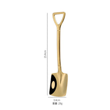 Load image into Gallery viewer, Stainless Steel Iron Shovel Spoon Coffee Ice Cream Spoon Engineering Shovel Retro Cute Square Head Spoon Kitchen Gadget
