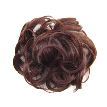 Load image into Gallery viewer, Delice Women's Wrap On Messy Bun Curly Scrunchie Chignon With Rubber Band Brown Black Synthetic Hair Ring
