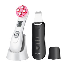 Load image into Gallery viewer, Ultrasonic Face Cleaning Skin Scrubber Facial Cleansing Peeling Machine Pore Cleaner + RF EMS LED Anti Aging Facial Massager 39
