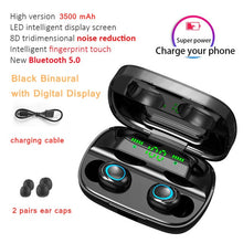 Load image into Gallery viewer, 3500mAh LED Bluetooth Wireless Earphones Headphones Earbuds TWS Touch Control Sport Headset Noise Cancel Earphone Headphone
