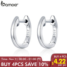 Load image into Gallery viewer, [FIRST 1 HOUR, BUY 4 SAVE 10%] bamoer Sterling Silver 925 Hoop Earrings for Women Tiny Ear Hoops Rose Gold Color SCE808
