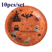 Load image into Gallery viewer, Halloween Decoration Supplies Tablecloths Straws Paper Plates Paper Cups Halloween Party Supplies Halloween Door Falg HY1
