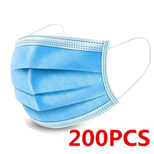 Load image into Gallery viewer, 5/30/50/100/200pcs Disposable Masks Non-woven Face Masks 3 layer Ply Filter Anti Dust Breathable Adult Mouth Mask Black IN STOCK
