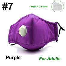 Load image into Gallery viewer, Tcare Fashion Cotton Face Mask Respirator Washable Reusable Mouth Masks + 2Pcs Activated Carbon Filter PM2.5 for Men Women
