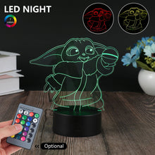 Load image into Gallery viewer, 3d Night Lamp Anime Star Wars Baby Yoda Led Night Light for Kid Child Bedroom Decor Nightlight Cartoon Meme Figure Table Lamp
