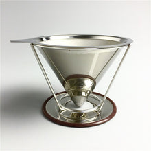 Load image into Gallery viewer, Stainless Steel Coffee Filter Holder Reusable Coffee Filters Dripper v60 Drip Coffee Baskets

