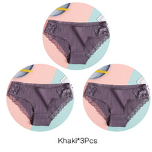 Load image into Gallery viewer, FINETOO Women's Panties 3Pcs/set Soft Cotton Underwear M-XL Sexy Lace Panty Women Underpants Girl Briefs Fashion Female Lingerie

