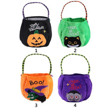 Load image into Gallery viewer, Halloween Trick or Treat Candy Bag Kids Sugar Holder Pouch Sacks Gift Bags Food Container Pumpkin Witches Tote Storage Baskets

