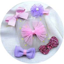 Load image into Gallery viewer, 5PCS/set Baby Girls Bow Hairpins Hair Clip for girls Barrettes Flower Headdress Children Princess Headwear
