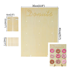 Load image into Gallery viewer, Wooden Wall Holds Donut Boards Stand Hanging Donuts Table Wedding Decoration Accessories Baby Shower Kids Birthday Party Decor
