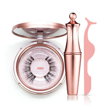 Load image into Gallery viewer, Magnetic Eyelashes &amp; Liquid Eyeliner &amp; Tweezer Set 3D Mink Lashes Makeup Magnet Eyelashes Set Long Lasting Eyelash Extension
