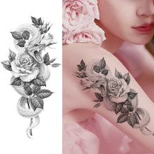 Load image into Gallery viewer, Purple Rose Jewelry Water Transfer Tattoo Stickers Women Body Chest Art Temporary Tattoo Girl Waist Bracelet Flash Tatoos Flower
