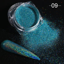 Load image into Gallery viewer, Holographic Powder on Nails Laser Silver Glitter Chrome Nail Powder DIP Shimmer Gel Polish Flakes for Manicure Pigment CH1028-4
