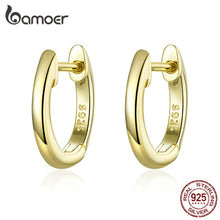 Load image into Gallery viewer, [FIRST 1 HOUR, BUY 4 SAVE 10%] bamoer Sterling Silver 925 Hoop Earrings for Women Tiny Ear Hoops Rose Gold Color SCE808
