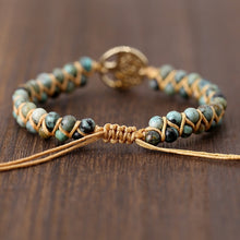 Load image into Gallery viewer, Vintage Leather Bracelets natural Stone Wrap Bracelets for men and Women tree Boho Friendship Bracelet Handmade Jewelry
