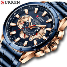 Load image into Gallery viewer, CURREN Wrist Watch Men Waterproof Chronograph Military Army Stainless Steel Male Clock Top Brand Luxury Man Sport Watches 8363

