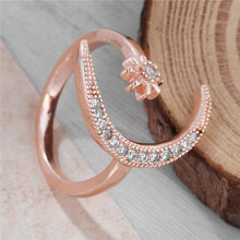 Load image into Gallery viewer, Fashion Ring Moon Star Open Finger Adjustable Rings Women Girls Rhinestone Crystal Bride Jewelry Ring Wedding Engagement Jewelry
