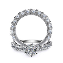Load image into Gallery viewer, Crystal Female Zircon Wedding Ring Set Fashion Silver Color Bridal Sets Jewelry Promise Love Engagement Rings For Women
