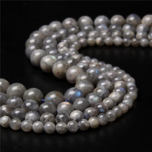 Load image into Gallery viewer, Gray Moonstone Beads Labradorites Beads Natural Stone Beads 4 6 8 10 12mm Beads For  Jewlry Making DIY Bracelet Necklace
