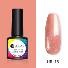 Load image into Gallery viewer, UR SUGAR Nude Glitter Gel Nail Polish Varnish Pink Rose Gold Shimmer Soak Off UV LED Nails Gel varnish  7.5ml
