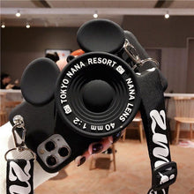 Load image into Gallery viewer, 3D Camera Cartoon Coin Bags Soft Silicon Phone Case For iPhone 12 11 Pro XS Max X 8 7 6s Plus SE 2020 XR Cover With Lanyard
