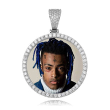 Load image into Gallery viewer, TOPGRILLZ Custom Made  Photo Round Medallions Cubic Zircon Pendant&amp;Necklace With 4mm Tennis chain Hip Hop Jewelry For Men Women
