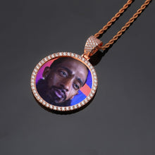 Load image into Gallery viewer, TOPGRILLZ Custom Made  Photo Round Medallions Cubic Zircon Pendant&amp;Necklace With 4mm Tennis chain Hip Hop Jewelry For Men Women
