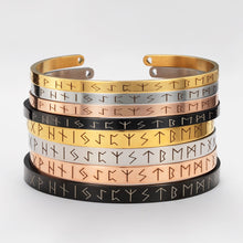 Load image into Gallery viewer, New Nordic viking rune bracelet bangle adjustable amulet cuff bangle with valknut stainless steel quality men jewelry SL-144
