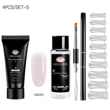 Load image into Gallery viewer, MEET ACROSS Poly UV Gel Set Nail Gel Kit 20/30ml Crystal Builder Clear Colors Gel with Lamp Gel Nail Polish For Nail Extensions
