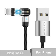 Load image into Gallery viewer, USLION 2020 New 540 Degree Rotate Magnetic Cable Micro USB Type C Cable Magnetic Charging Cable For iPhone 11 Pro Max Data Line
