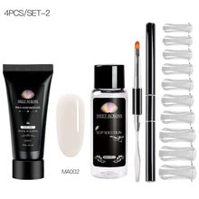Load image into Gallery viewer, MEET ACROSS Poly UV Gel Set Nail Gel Kit 20/30ml Crystal Builder Clear Colors Gel with Lamp Gel Nail Polish For Nail Extensions
