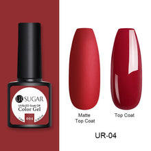 Load image into Gallery viewer, UR SUGAR 7.5ml Matte Nail Gel Polish Purple Series Hybrid Varnish Nail Art Semi Permanent UV Gel Varnish Soak Off Matte Top Coat
