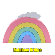 Load image into Gallery viewer, 36Pcs Children's Wooden Colored Stone Jenga Building Block Educational Toy Creative Nordic Style Stacking Game Rainbow Toy Gift
