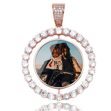 Load image into Gallery viewer, Hot Custom Make Photos Rotating Double-sided Medallions Pendant Necklace AAA Cubic Zircon Tennis Chain For Men's Hip Hop Jewelry
