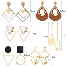 Load image into Gallery viewer, BICUX New Fashion Round Dangle Drop Korean Earrings For Women Geometric Round Heart Gold Earring Wedding Jewelry

