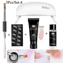 Load image into Gallery viewer, MEET ACROSS Poly UV Gel Set Nail Gel Kit 20/30ml Crystal Builder Clear Colors Gel with Lamp Gel Nail Polish For Nail Extensions
